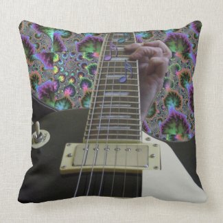 Big Psychedelic Guitar Pillow