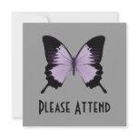 Big Purple & Black Butterfly Invites