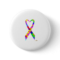 Big Puzzle Pieces Heart Shaped Awareness Ribbon buttons by awareness Big Puzzle Pieces Heart Shaped Awareness Ribbon buttons