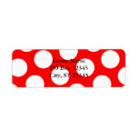 Big Red and White Polka Dots Custom Return Address Label
