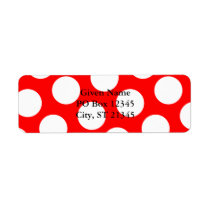 Big Red and White Polka Dots labels