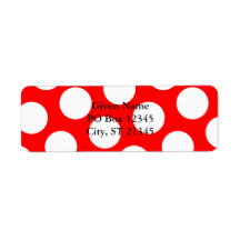 Big Red and White Polka Dots Custom Return Address Label