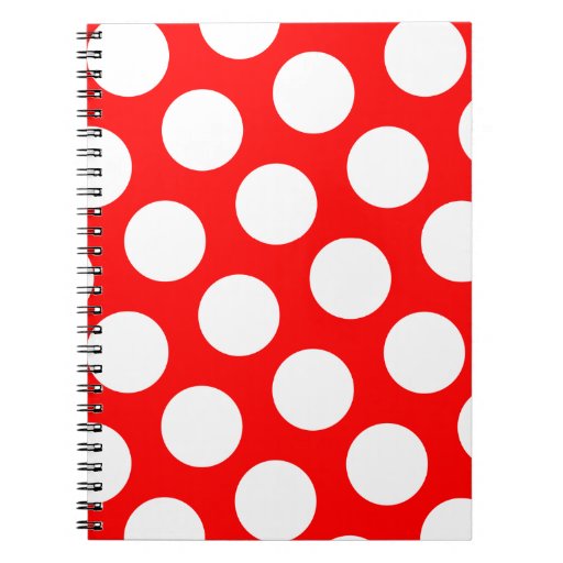 Big Red and White Polka Dots Spiral Notebook