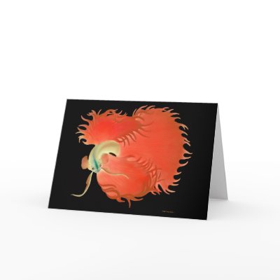 Big Red Betta Fish Greeting Card by twopurringcats