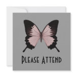 Big Red & Black Butterfly Custom Invitation