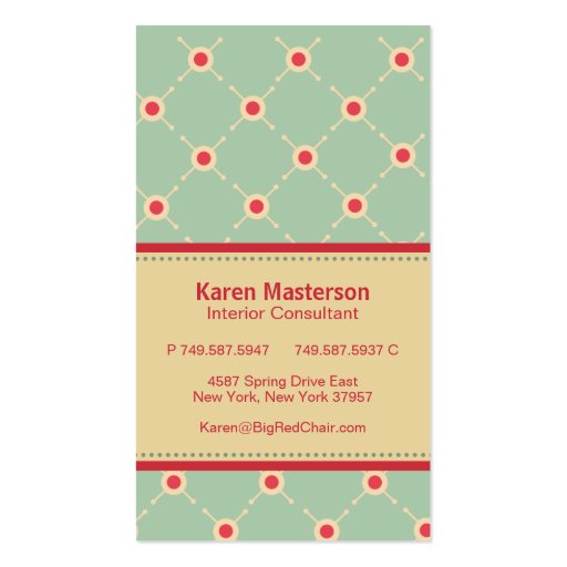 Big Red Chair Business Cards (back side)