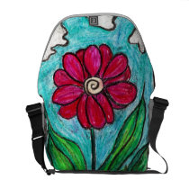 Big Red Daisy Flower Commuter Bag