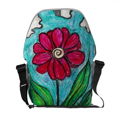 Big Red Daisy Flower Commuter Bag by MISSJOLIEEE
