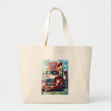 Big Red Heavy Truck for Truckers & Truck-Lovers Tote Bags
