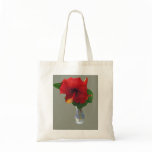 Big Red Hibiscus Canvas Bag