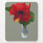 Big Red Hibiscus Mouse Pads