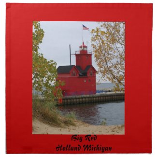 Big Red Lighthouse napkin