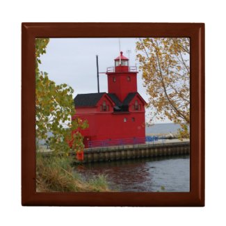 Big Red Lighthouse Keepsake Boxes