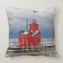 Big Red Lighthouse Throw Pillow