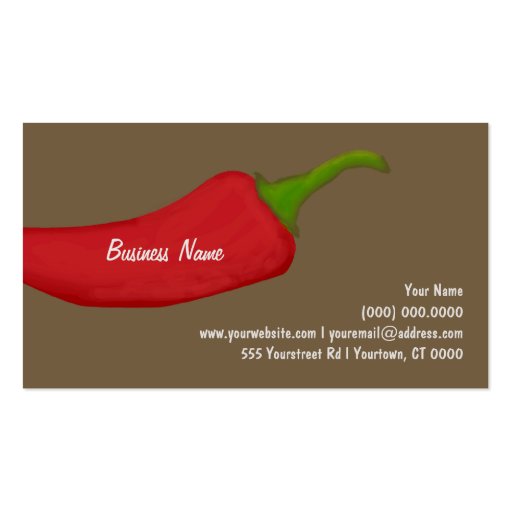 Big Red Pepper Business Card (front side)