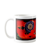 big red poppy mug