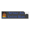 Big Red Serious Ass Kickin Blues sticker bumper stickers by Bigred1965 Big Red Serious Ass Kickin Blues sticker bumper stickers
