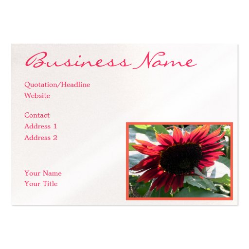 Big Red Sunflower Business Card
