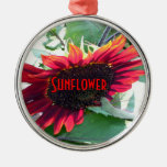 Big Red Sunflower Christmas Tree Ornaments