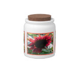 Big Red Sunflowers Candy Jar