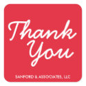 Big red Thank You in cursive business etiquette sticker