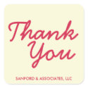 Big red Thank You in cursive business etiquette sticker