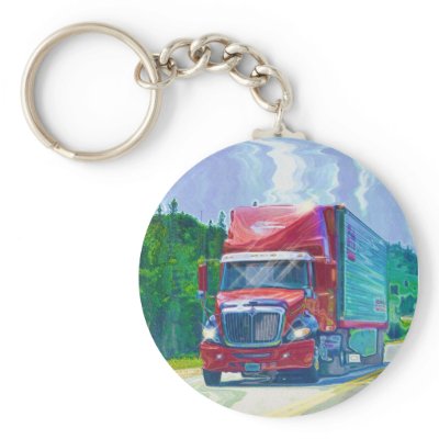 Big Rig Red Truck Drivers Truckin' Key-Chains Key Chains by OnlineGifts