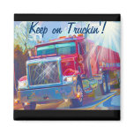 Big Rig Red Truck Drivers Truckin' Magnet