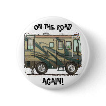 Big RV Camper On The Road Pins buttons by art1st Big RV Camper On The Road Pins buttons