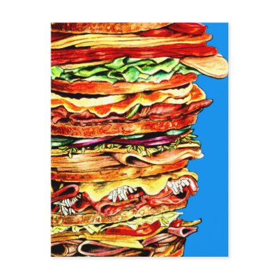 Big Sandwich Post Card by TheGalacticGroundhog