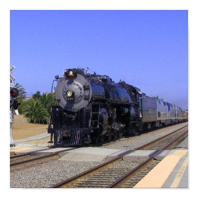 Big Sante Fe Locomotive at Poinsettia Poster by SilentFrame