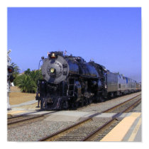 Big Sante Fe Locomotive at Poinsettia posters by SilentFrame Big Sante Fe Locomotive at Poinsettia posters