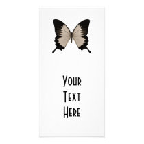 Big Sepia Orange & Black Butterfly Personalized Photo Card