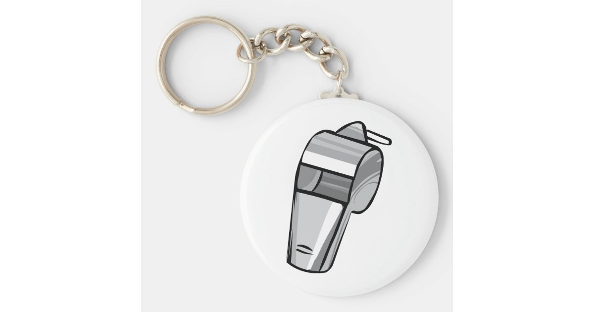 Big Silver Whistle Keychain Zazzle