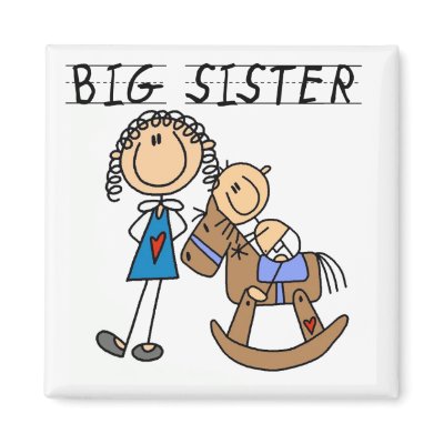 Big Sister Baby Brother T-shirts and Gifts Fridge Magnet by familymembers
