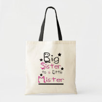 big, sister, budget, tote, daycare, pink, school, education, children, library, Bag with custom graphic design