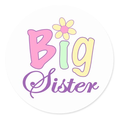 Big sister (flower) round stickers by Coolkidstees