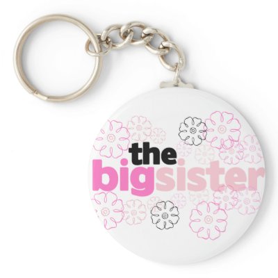 Big Sister Flower T-shirt Key Chains by zoeysattic