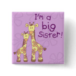 Big Sister Giraffe Pinback Button