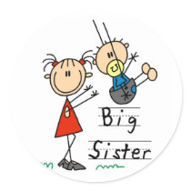 Big Sister Little Brother T-shirts and Gifts Round Sticker
