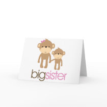 Big Sister Monkey Pregnancy Announcement T-shirt Greeting Card