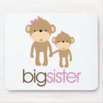 Big Sister Monkey Pregnancy Announcement T-shirt Mousepad