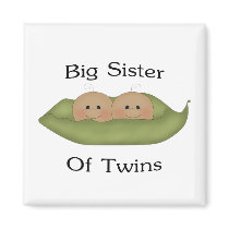Big Sister Of Twins Refrigerator Magnet