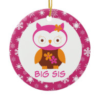 Big Sister Owl Sibling Keepsake Ornament Gift
