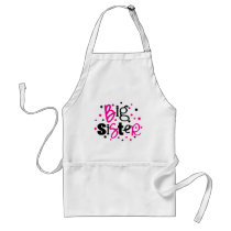 BIG SISTER pink /black Polka dot T-shirt Aprons