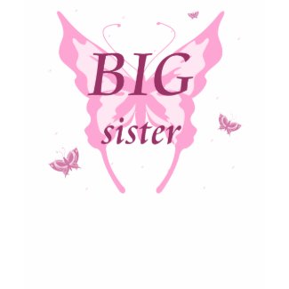 BIG sister pink butterfly girl's t-shirt shirt