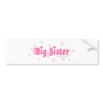 Big sister pink stars bumper stickers