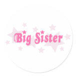 Big sister pink stars sticker