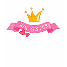 kids_ladies_casual_ringer_tshirt - The new big sister will feel like a real princess wearing this fun and girly design with a crown and a pink scroll that reads "Big Sister". Matching design for little sisters is also available.