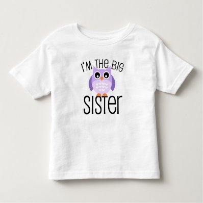 Big Sister Purple Owl Tee Shirts